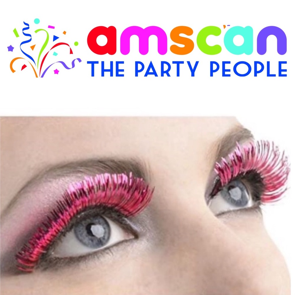 Amscan Hot Pink Tinsel Eyelashes